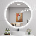 STARLEAD 32" LED-Bathroom-Mirror-with-Lights, Wall-Mounted with Bluetooth Speaker, Anti-Fog, 3 Color Temperature, Dimmable Brightness, IP65 Waterproof, Tempered Glass, Frontlit & Backlit, Round