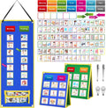 KIKIGOAL Kids Visual Schedule Calendar Chart, Double Side Autism Daily Chore Routine Chart with 113 Cards Autism Learning Materials Kids Visual Behavioral Tool Wall Planner for Home School