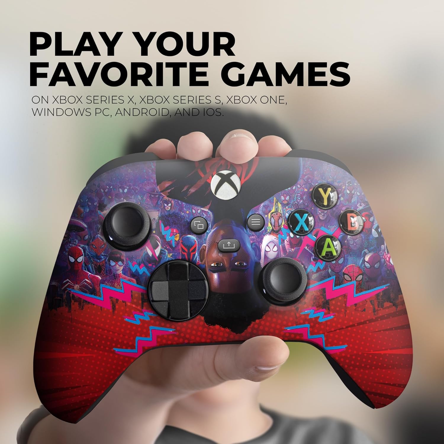 DreamController Milles Moralles Spiidervers Custom X-box Controller Wirelless compatible with X-box One/Series X/S Proudly Customized in USA I Permanent HYDRODIP (NOT JUST A SKIN)(MODDED)