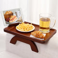 SINWANT Couch Arm Tray, Bamboo Couch Arm Table with 360° Rotating Phone Holder,Sofa Armrest Tray for Eating,Drinks,Snacks, Remote Control