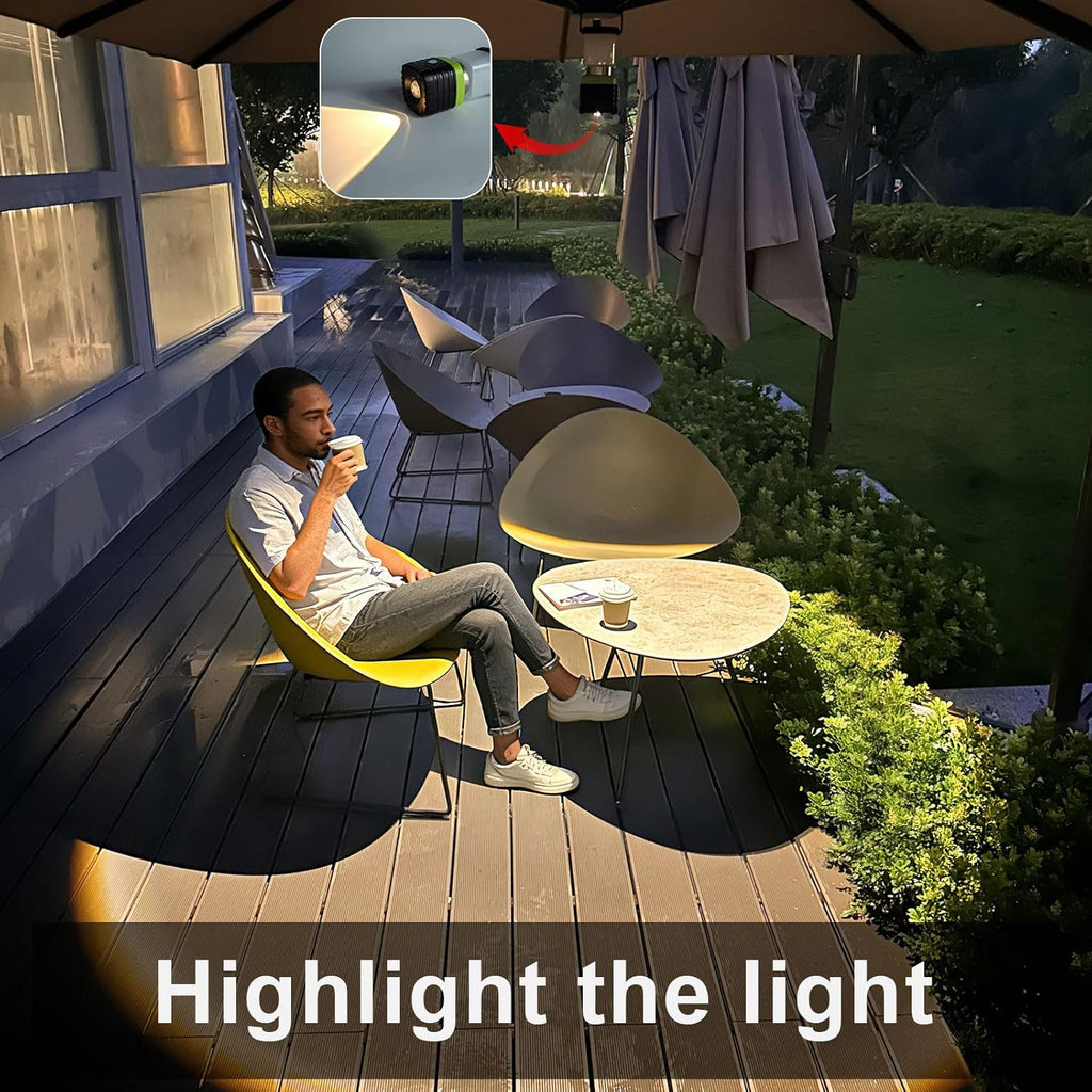 2PCS 3200K Warm Light LED Camping Lantern Rechargeable 1000LM, 4500mAh Power Bank, Flashlight for Hurricane Emergency, Hiking, IP44 Waterproof Lantern(Black)