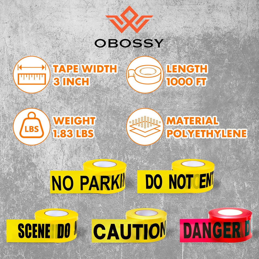 Danger DO NOT Enter Tape – 3 Inch x 1000 Feet | Bright Safety & Hazard Tape with Bold Black Text for Construction, Events, and Dangerous Areas (Danger DO NOT Enter, 1 Pack)