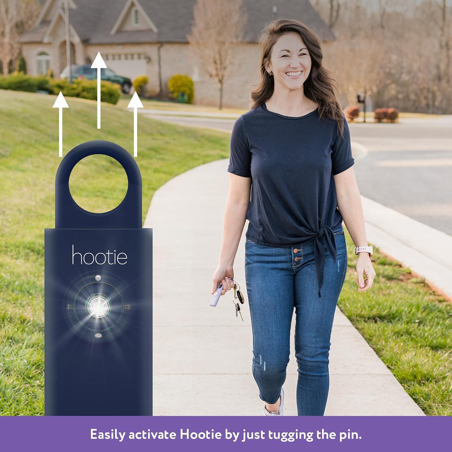 Hootie Personal Safety Alarm for Women, Men, & Kids - Keychain Alarm, Self Defense Strobe & Siren, Security Siren Keychain with 130dB Self Defense Siren & Strobe Light - Mint