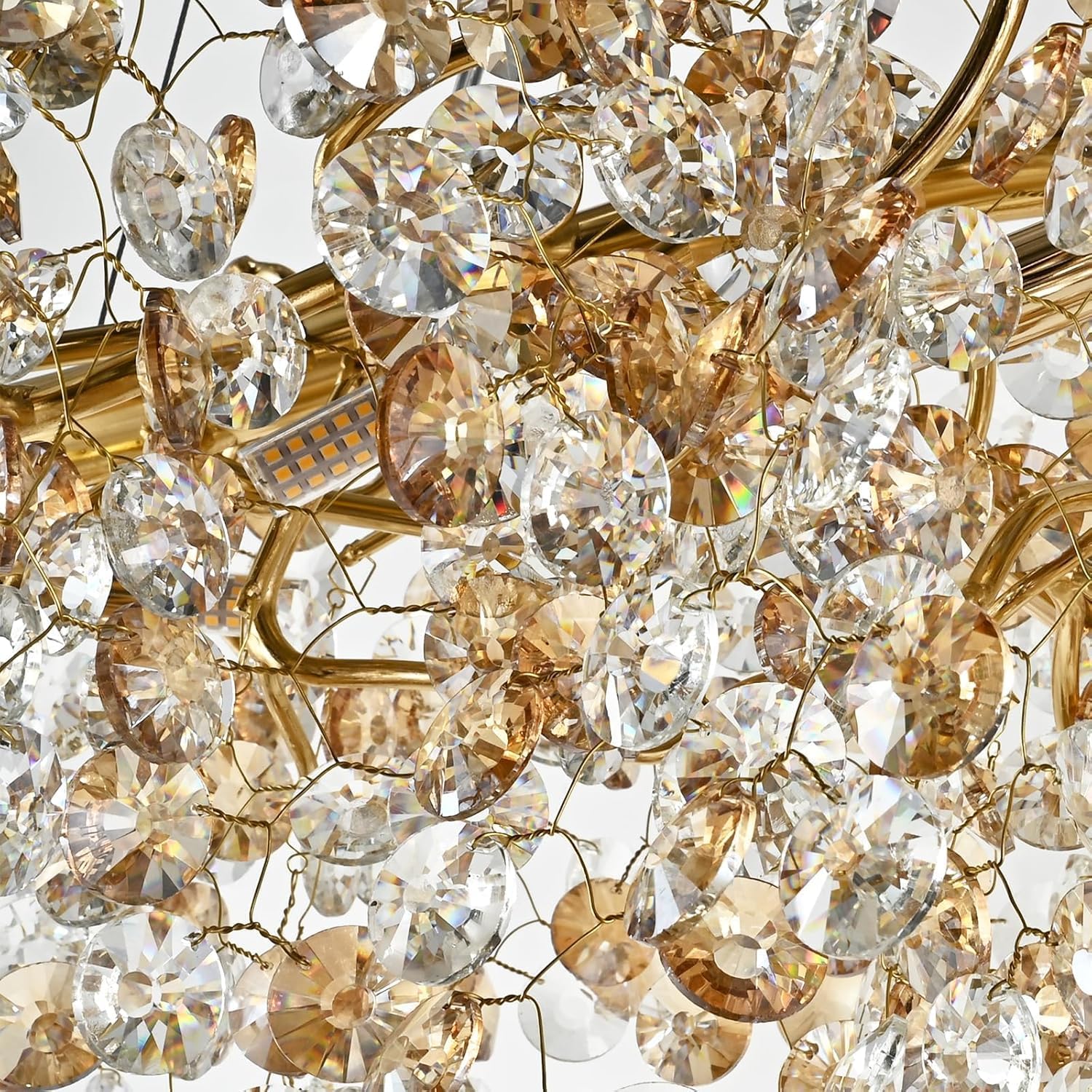 Modern Crystal Chandelier, 12-Light Raindrop Pendant Light Fixture, Luxury Gold Tree Branch Design for Dining Room, Living Room, Bedroom, Entryway - Elegant Home Decor