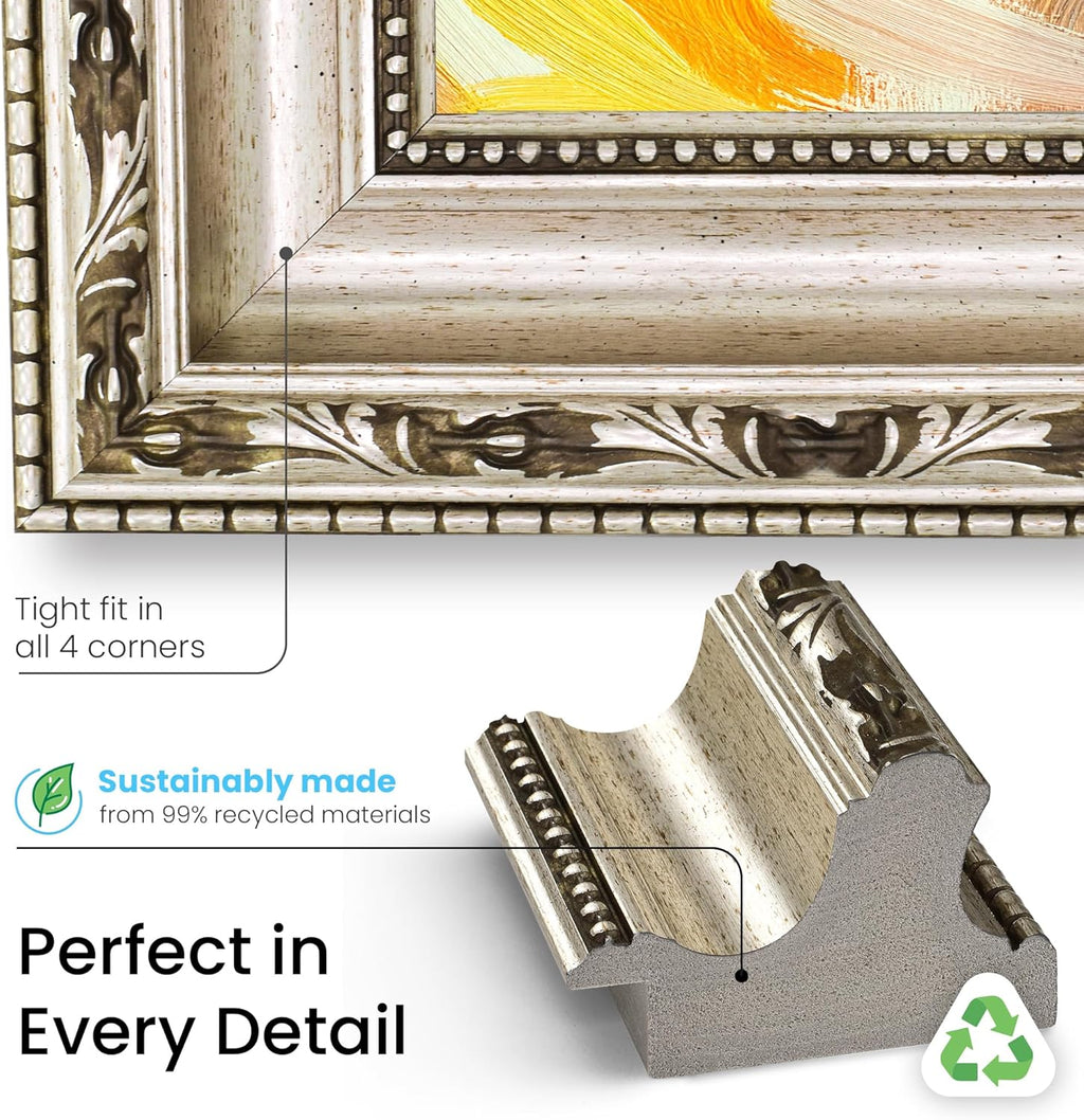 Ornate Silver 50" Premiere Deco TV Frame - Compatible ONLY with Samsung The Frame TVs (Fits 2021-2025, LS03A, LS03B, LS03C, LS03D, LS03FA)
