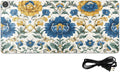 Heated Desk Pad Mouse Pad 31.5x13 Inch PU Leather Desk Mat with 3 Heat Levels Large Mouse Gaming Computer Laptop Mat Royal Floral Blue and Yellow Tile