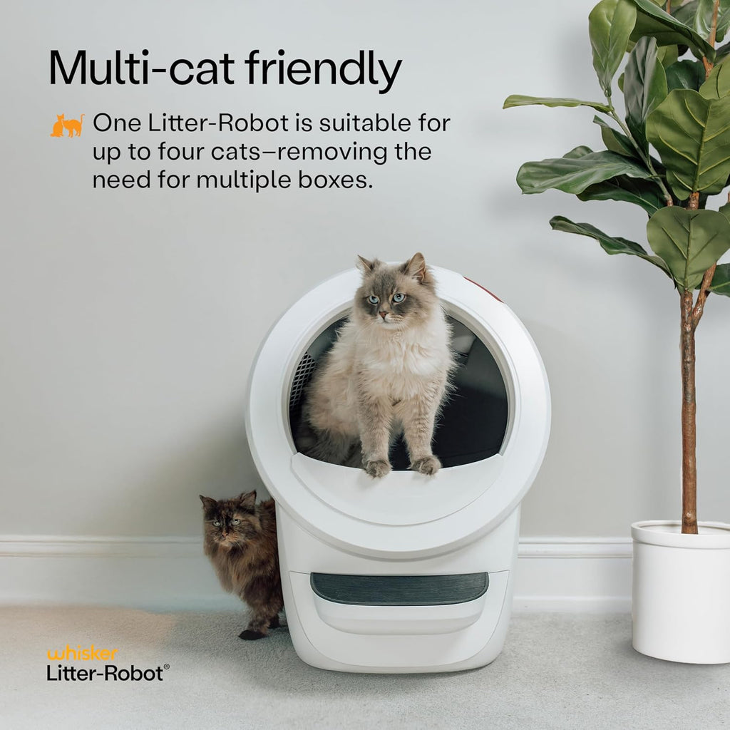 Litter-Robot 4 Supply & Accessory Bundle by Whisker, White- Automatic Self-Cleaning Cat Litter Box, Includes Litter-Robot 4, Ramp, Mat, 3 OdorTrap Packs, 10 Liners, 30 Wipes, & 2 Carbon Filters