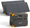 pecron Solar Generator E3600LFP 3072Wh with 2x300W Solar Panels, 5x3600W AC Outlets Portable Power Station, LiFePO4 Battery Backup Expanded to 15.36KWh, Power Station for Home Use, RV, Camping, CPAP