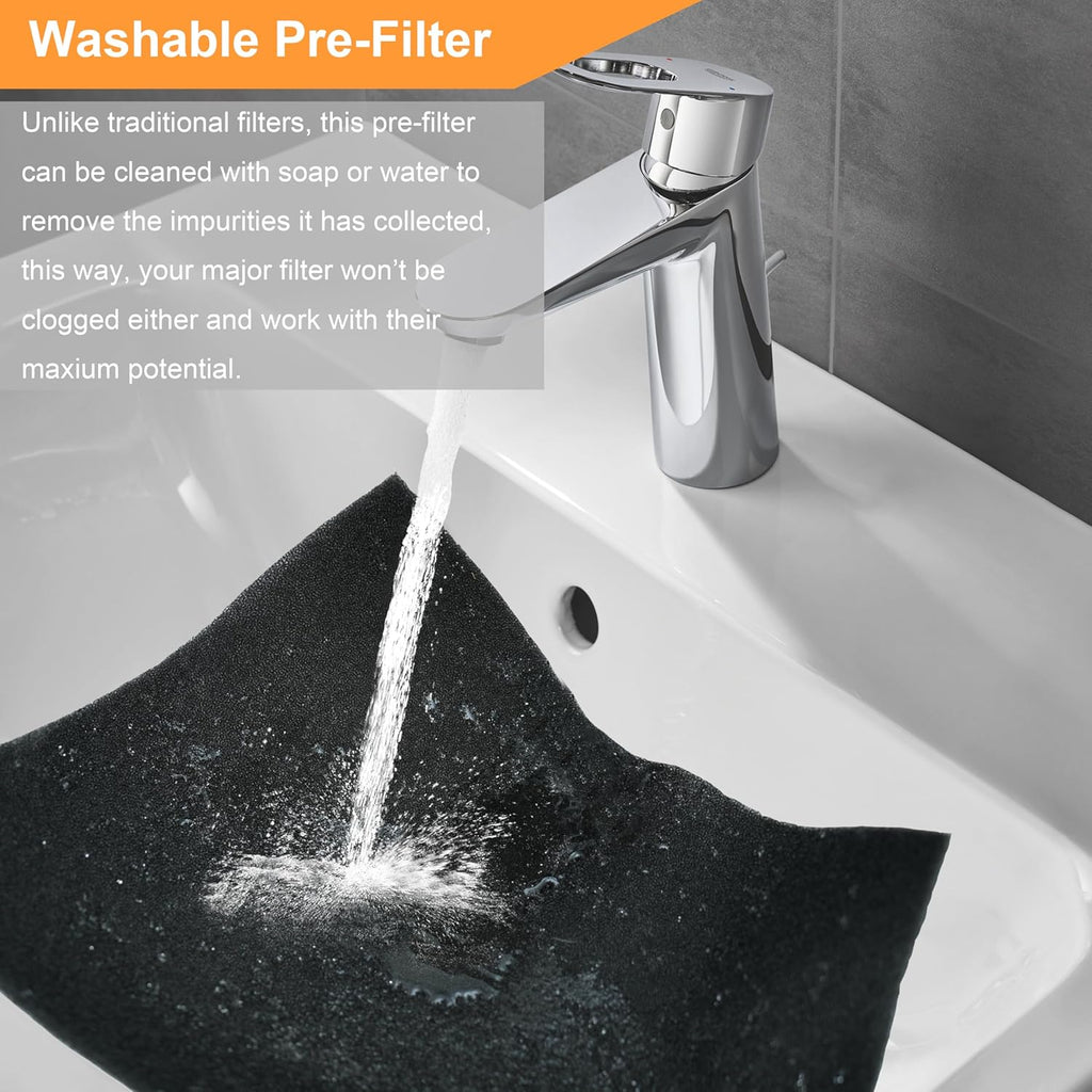 KJ190L H13 True HEPA Replacement, Compatible with Mooka KJ190L Air Purifier, 2 H13 True HEPA with 2 Washable Pre-Filters