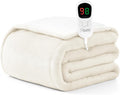 Homemate Electric Heated Blanket Full Size - 72"x84" Heating Blanket Full Size 1/2/4/6/8 Hours Auto-Off 10 Heat Level Over-Heat Protection Flannel Sherpa ETL Certification