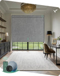 Yoolax Motorized Blinds with Remote, Smart Blinds for Windows Blackout Automatic Shades Compatible with Alexa Remote Control Roller Window Shades with Valance, Custom Size (V-Canyon Grey)