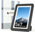Black 5x7 Picture Frame, with Clear Acrylic Photo Frame with White Mat for 4x6 Photos, One-Piece Shatterproof & Tool-Free Design, UV-Resistant Waterproof Tabletop Frame for Home Office Decor,1 Pack