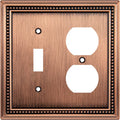 Henne Bery Sunken Pearls Heavy Duty Decorative Wall Plate Switch Plate Outlet Cover (Toggle/Duplex, Antique Copper)
