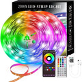 200FT Smart LED Strip Lights (2 Rolls of 100ft), RGB Strip Lights Sync to Music with 40 Key Remote Controller LED Lights for Bedroom,Christmas Lights decration (Multi-Colored, 200FT)