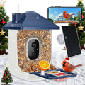 Smart Bird Feeder with Camera,AI Identify Species,Bird House with Solar Powered,Instant Arrival Alerts,2K HD Capture Video Live View,Gift for Birds Lover (Indigo Blue)