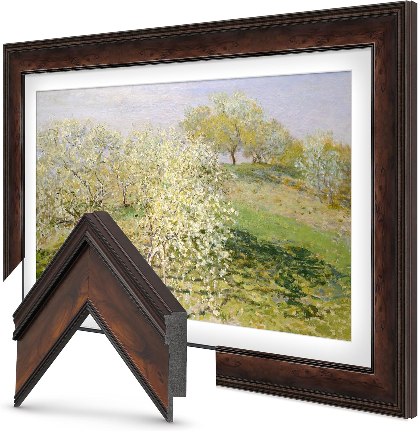 Burlwood 55" Premiere Deco TV Frame - Compatible ONLY with Samsung The Frame TVs (Fits 2021-2025, LS03A, LS03B, LS03C, LS03D, LS03FA)