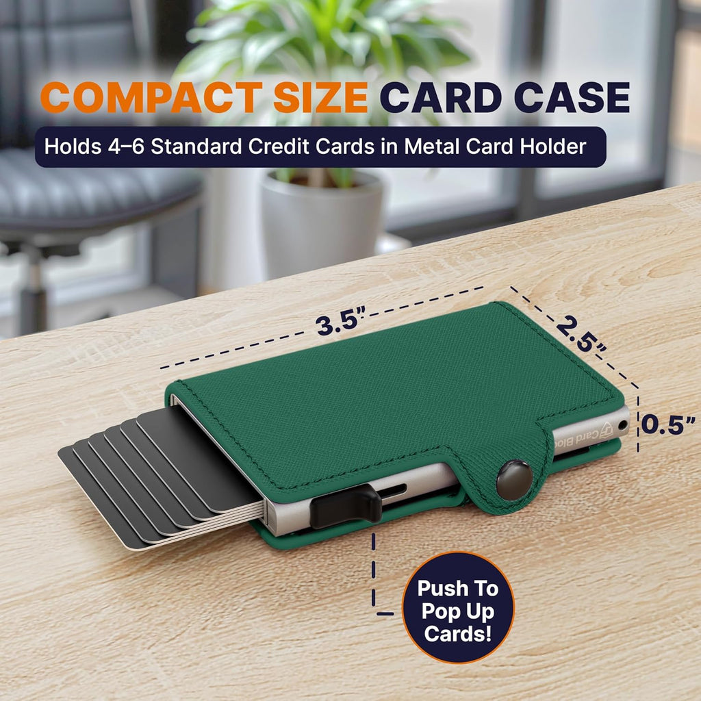 Conceal Plus Small RFID Wallet for Women, Slim Compact RFID Blocking Credit Card Holder Womens Wallet, Smart Pop Up Minimalist Card Case, Holds 4-6 Standard Cards Plus Cash & ID, Compact Travel Wallet