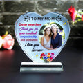 FANF&YKPY Personalized mother's gift customized heart-shaped crystal photo frame Christmas, Thanksgiving, Mother's Day, birthday gift for mom, mother, wife, women, ladies, grandmother