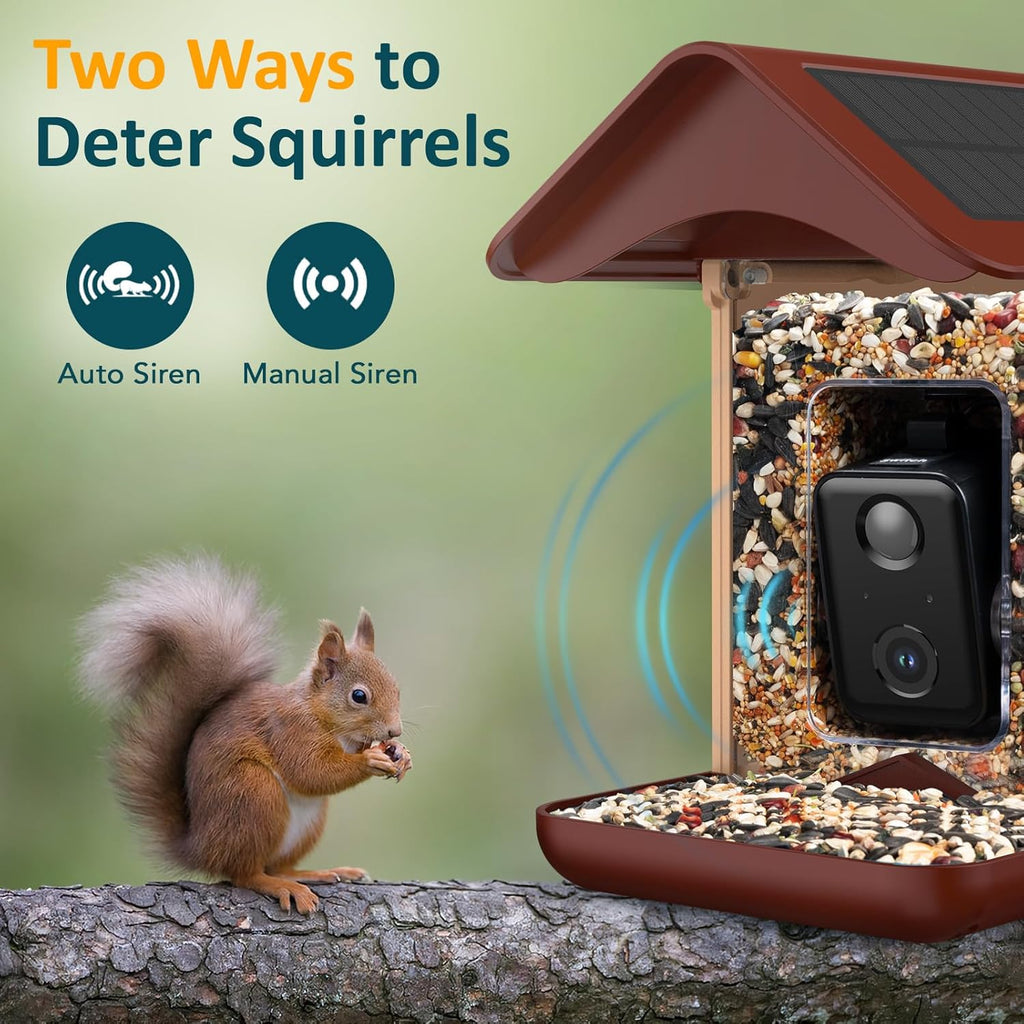 BIRDLEGEND® BL01 Bird Feeder with Camera Solar Powered, Free AI Smart Camera Bird Feeder with 64GB Card DIY Add-ons 1080P Live Auto Capture Videos Pictures, Gifts for Birdlover Mom Dad, 2.4GHz WiFi