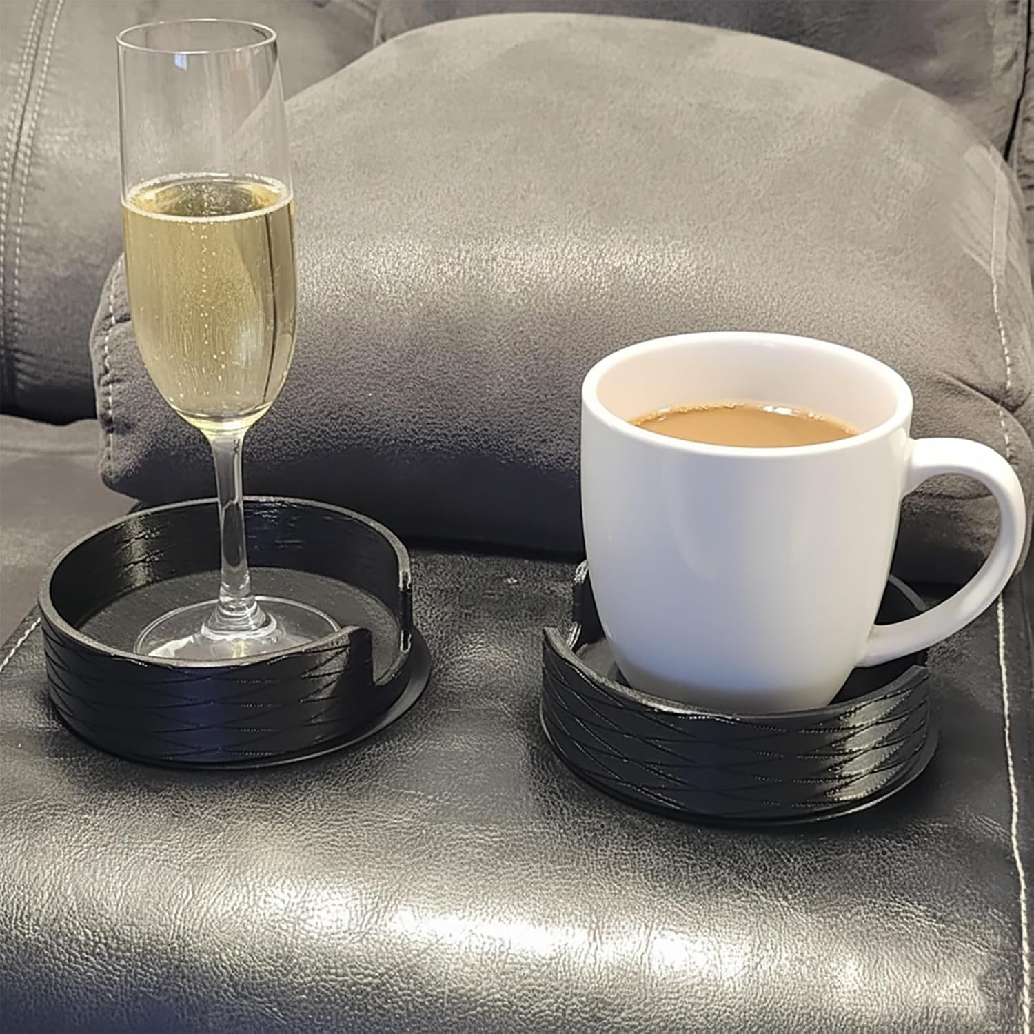 Universal Couch Cup Holder Adapter Insert | Expands to 4" for Mugs & Wine Glasses | Spill-Free Drink Storage on Sofa