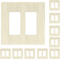 LIDER Matte Finish Double Decorator Switch Cover, Screwless Wall Plate, Mid-Size 2-Gang 4.88" x 4.92", Unbreakable Polycarbonate Thermoplastic, UL Listed, LSWP-32M-BLA10P,Brushed Light Almond, 10 pack