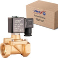 UNOX 3/4" NPT Solenoid Valve 220V AC, Brass Control Valve Normally Closed - 7-232 PSI Multi-Purpose Reliable Control Valve for Water, Air, and Gas - Solenoid Valves
