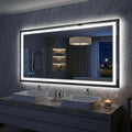 Antok 55X30 LED Bathroom Mirror with Lights, Vanity Mirror for Wall with Black Frame, Touch Control, Anti-Fog, Dimmable Lights, Shatter-Proof, Memory Function, Wall-Mounted Vanity Mirrors