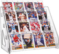 2 Pack Elevated 4 Tier Clear Acrylic Card Display Stand for Trading Cards, Sports Cards, Greeting Cards, Stickers – Slanted Holder for PSA Slabs, Vendors, Collectors & Retail (4 Tier 2 Pack)