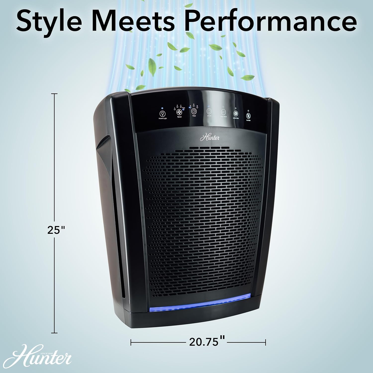 Hunter HP800 Air Purifiers for Home Large Room and Bedroom. True HEPA Air Purifier for Pets, Odors, Allergens, Smoke, Dust, VOC's. Value Bundle w/Extra Filter. Cleans 2585 Ft² per hour. Graphite