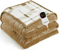 Heated Electric Blanket Full Size - 72"x84" Flannel Heating Blanket with 10 Heating Levels & 5 Time Settings Over-Heat Protection, Winter Warmer for Adults with ETL Certification（Ivory）