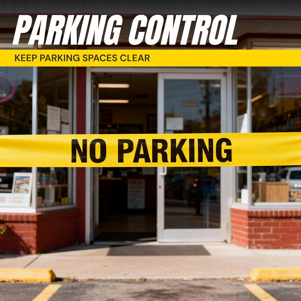 Caution No Parking Tape 3 inch X 1000 feet • Bright Yellow with a Bold Black Print for High Visibility • 3 in. Wide for Maximum Readability • Tear Resistant