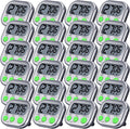 Leumoi 24 Pcs Digital Kitchen Timers Magnetic Back Timers Bulk Large Screen Loud Alarm On/Off Switch Minute Second Count up Countdown Memory Setting for Cooking Classroom Exercise (Sliver and Green)