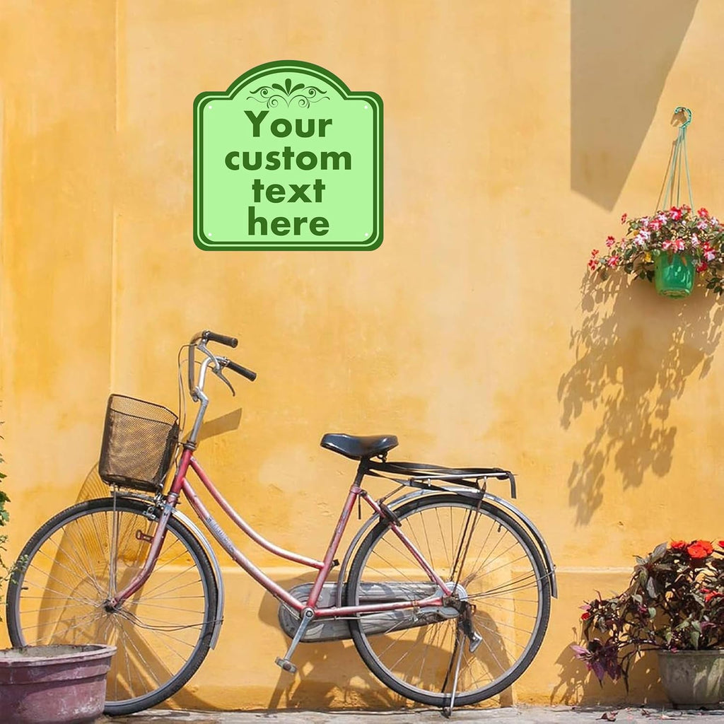 Custom Aluminum Weatherproof Metal Sign, Modern Customizable, Green, 8*8 Inch, Indoor/Outdoor, Versatile Mount