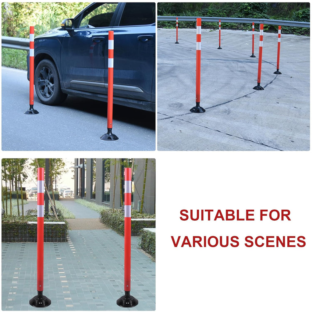 48" Traffic Cones 8-Pack with Heavy-Duty Spring Base - Road Safety & Parking Lot Delineators for Construction Zones, Highways - OrangeStar