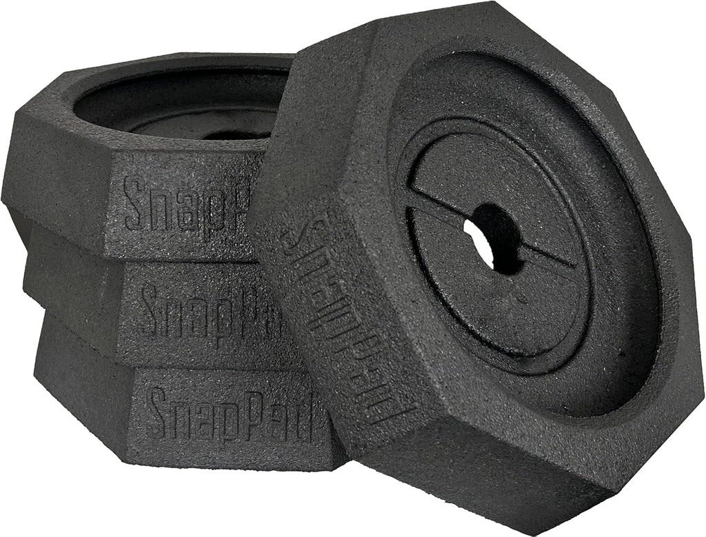 SnapPad Prime (4-Pack) | Four-Point RV Leveling Blocks Featuring 10" Round Jack Feet | Adds 316% Additional Surface Area, 8.9 lbs. Per Pad & 13.25" Width | Must-Have Camper Leveling Blocks