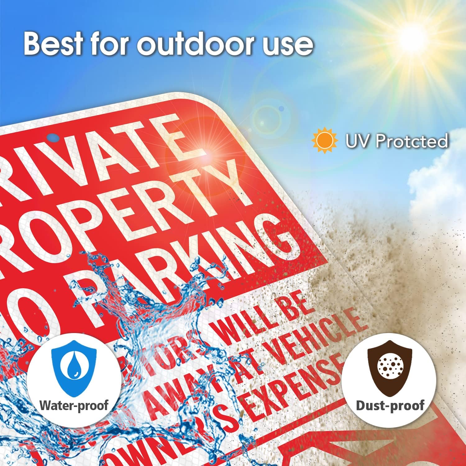 GicnKeuz Schild mit Aufschrift "Private Property No Parking", Violators Will Be Towed Away at Vehicle Owner's Expensing", 45.7x30.5 cm, lichtbeständig, für den Außenbereich