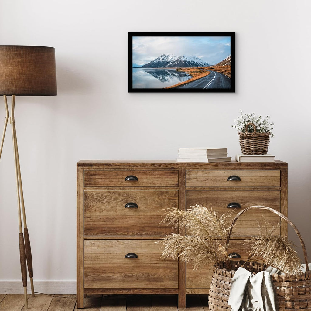 Americanflat 9x17 Picture Frame with Shatter-Resistant Glass - Signature Collection - Gallery-Style Frames Made of Engineered Wood - Photo Frame for Wall Display - Black