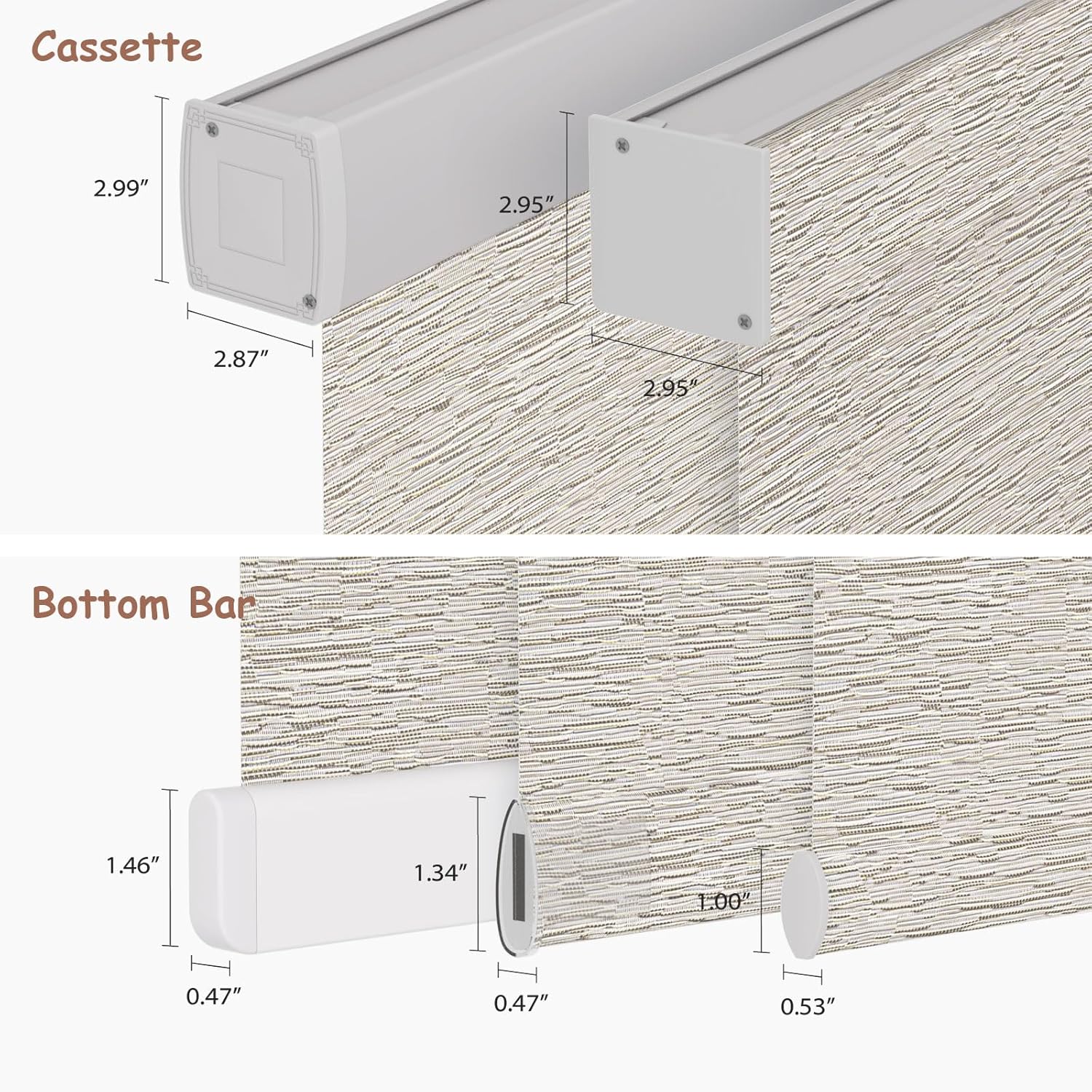 Motorized Roller Blinds with Remote, 100% Blackout Automatic Roller Shades for Bedroom, Bathroom, and Living Room, Customized Size, Pebble Grey Beige