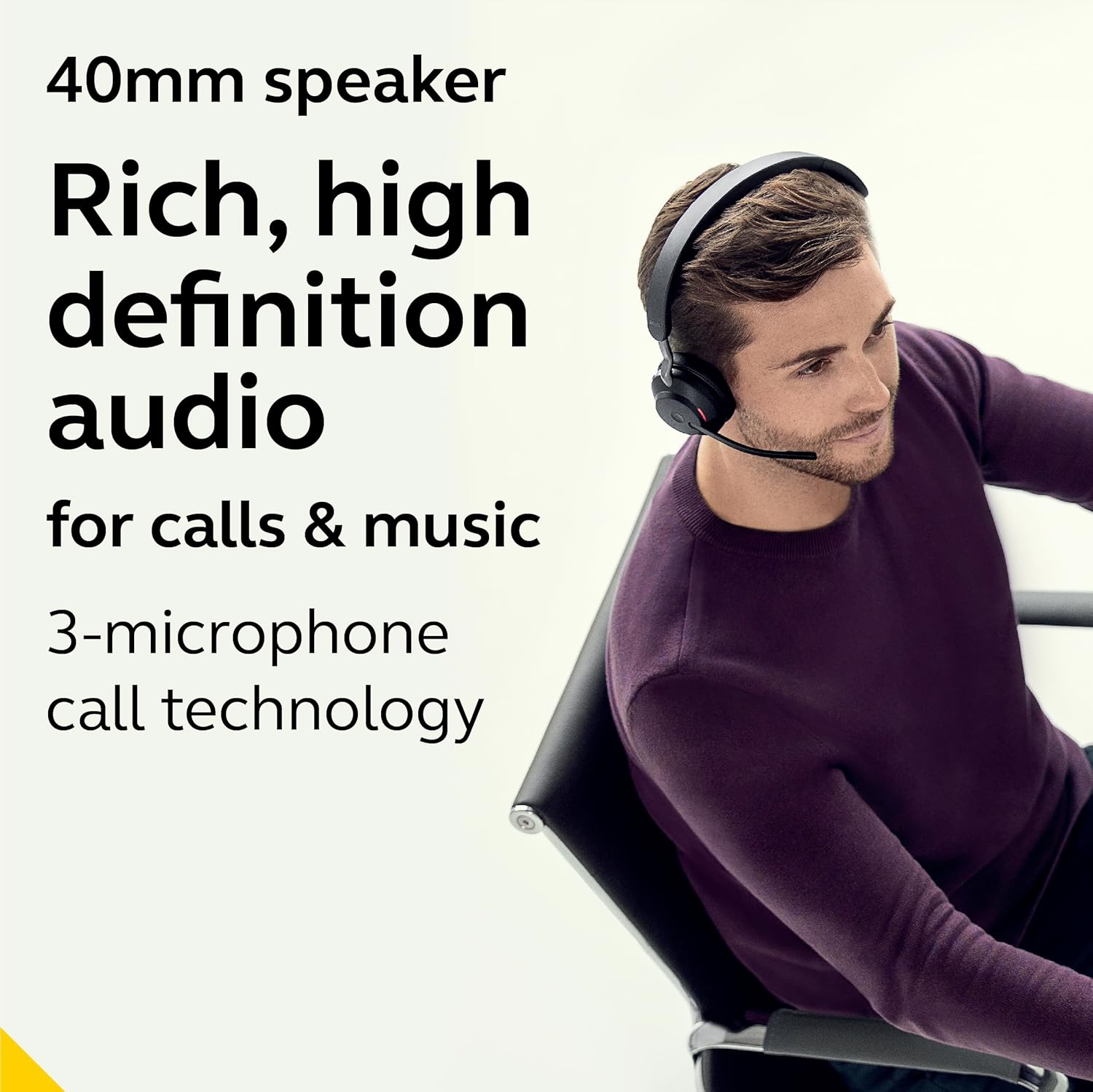 Jabra Evolve2 65 MS Wireless Headset with Link380a, Mono, Black – Wireless Bluetooth Headset for Calls and Music, 37 Hours of Battery Life, Passive Noise Cancelling Headphones