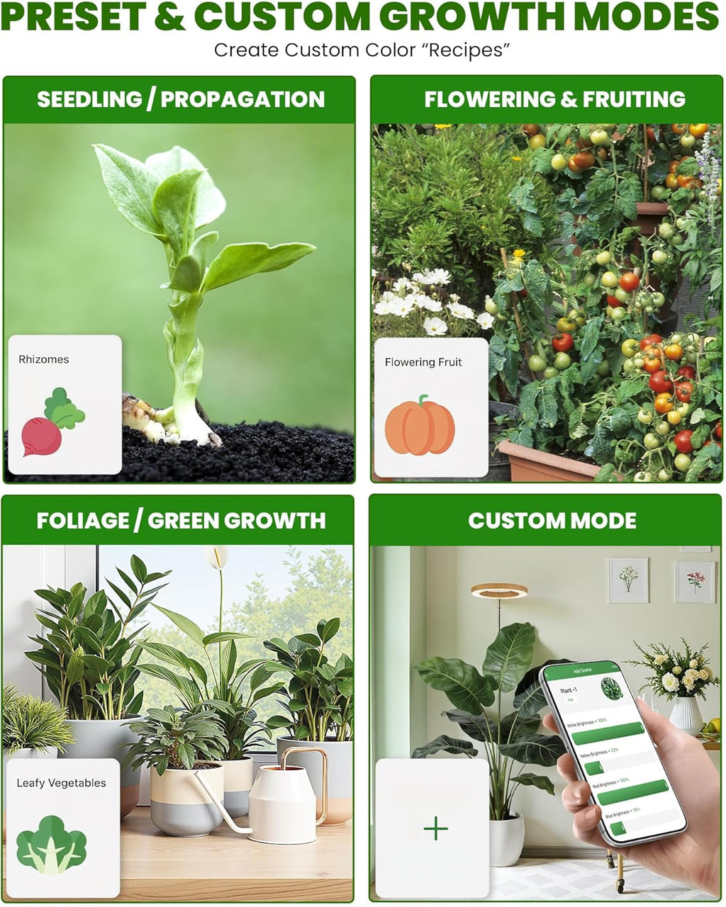 yadoker Plant Grow Light, Smart Plant Light Works with Alexa,Google for Indoor Plants,Height Adjustable,Customized Light Brightnesss,Multiple Timers