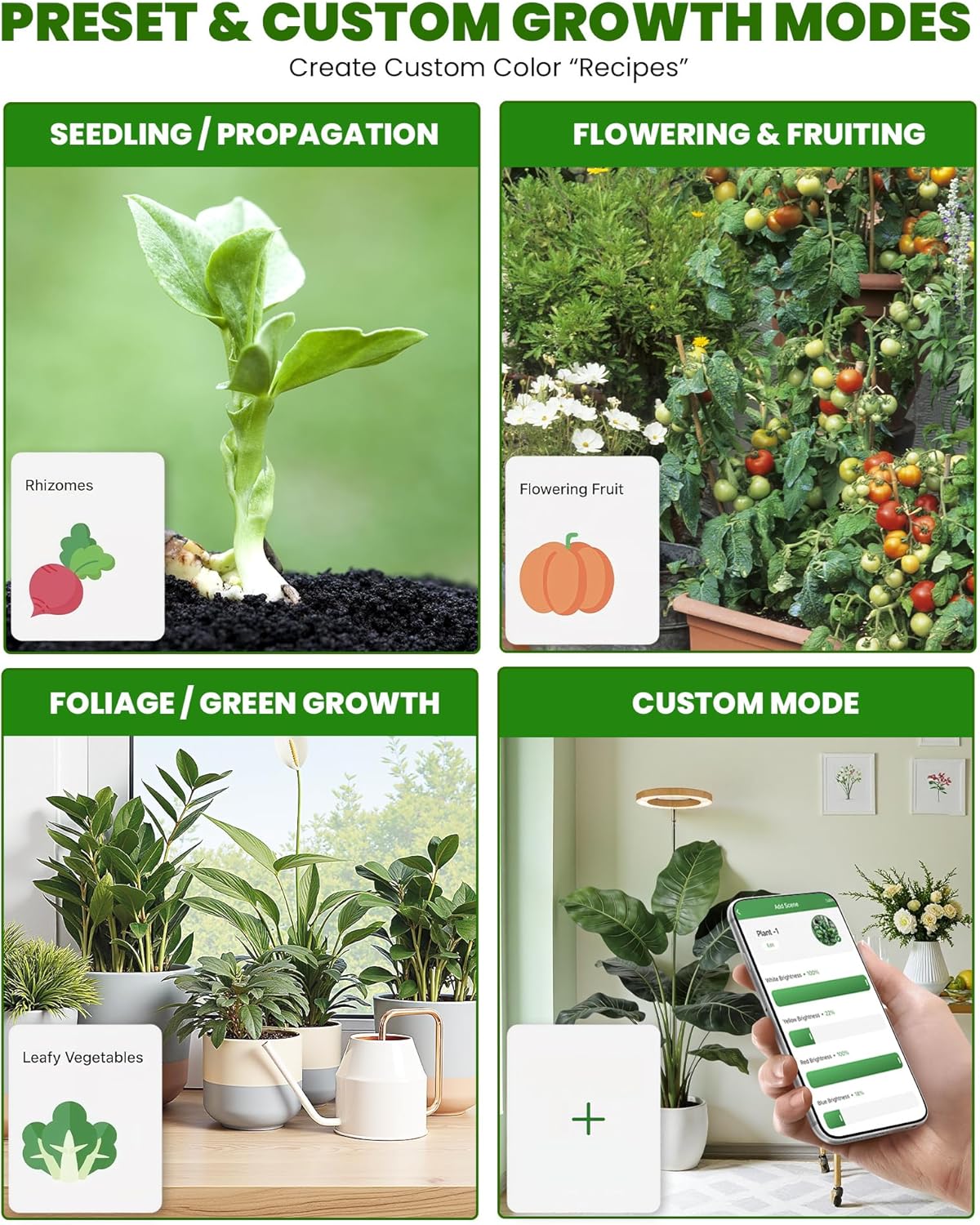 yadoker Plant Grow Light, Smart Plant Light Works with Alexa,Google for Indoor Plants,Height Adjustable,Customized Light Brightnesss,Multiple Timers