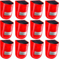 Qualirey 12 Pack Solar Sound and Light Alarm Motion Sensor 129db Outdoor Security Siren Waterproof Motion Activated Detector Alarm 6 LEDs Flash Warning Strobe System for Home, Farm (Red)