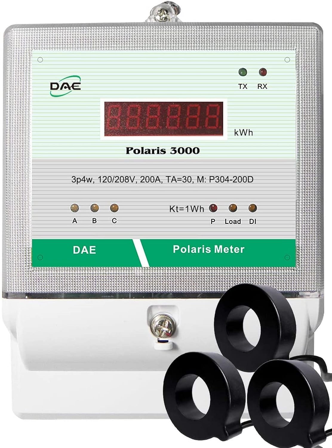 DAE P304-200-S KIT Multi-function Smart Submeter Polaris 3000, 3 Phase, 200A, 120/208v, 3 CTs, RS485, Demand, CTEP