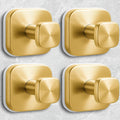 Shower Hooks for Inside Shower,Reusable Suction Cup Hooks for Glass Window,Mirror,Removable Towel Hooks for Bathroom,4 Pack(Gold)