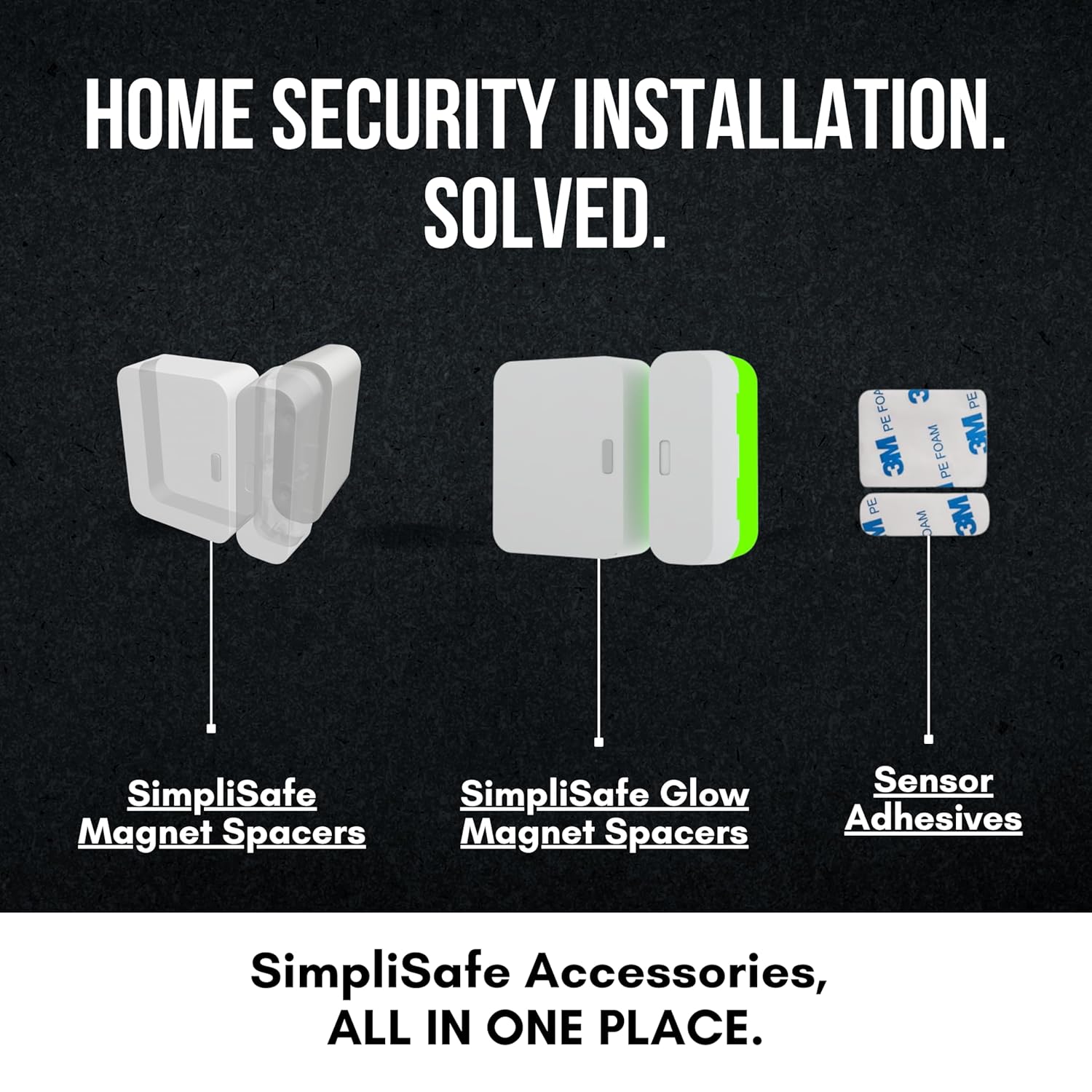 Simplisafe Entry Sensor Adhesive | Mounting Tape for Simplisafe Door, Entry, and Contact Sensor | Easy Mount, No Cutting, Peel and Stick (5 Pack Sensor + 5 Magnet Side)