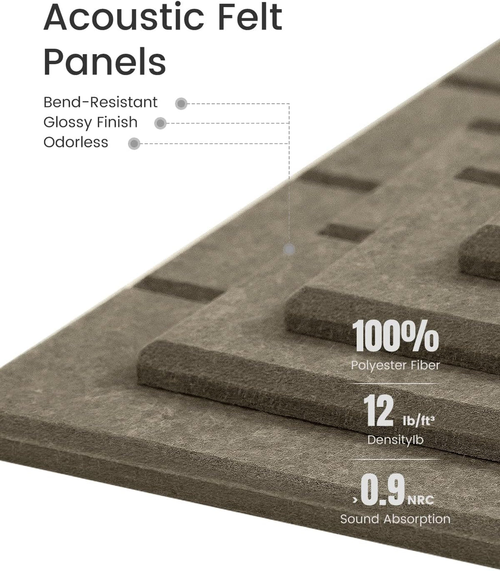 Large Felt Bulletin Board 48" x 36" Cork Board Alternative-12 Pack with 70 Safe Removable Adhesive Tabs, Cork Boards for Walls for Home Office Classroom Pin Board-Earth Brown