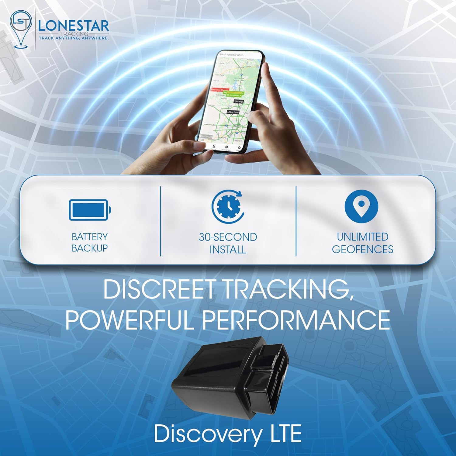 Plug & Play Small Hidden Car GPS Tracker Device - Discovery LTE OBD-2, Anti-Theft Car Security for Vehicles, Real Time Car GPS Auto Location Tracking (Subscription Required) by LoneStar Tracking
