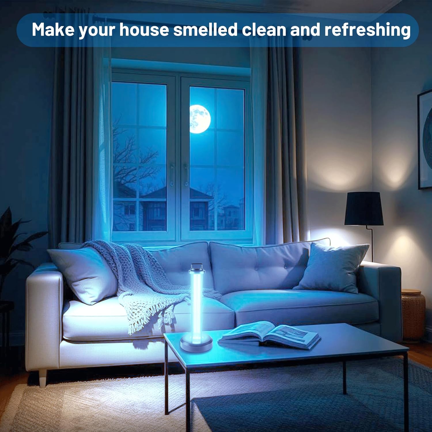 38W UV Sanitizer Light, Portable Ultraviolet Light with 3-Gear Timer, 110V, 99.99% UVC Ozone Free UV Lamp for Home, Office, Hotel, School