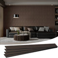 Wood Salt Acoustic Wall Panels, 4 Piece 94" x 12.6" x 0.8" Soundproof Wooden Wall Panels, 3D Fluted Sound Absorbing Panel, Natural Walnut