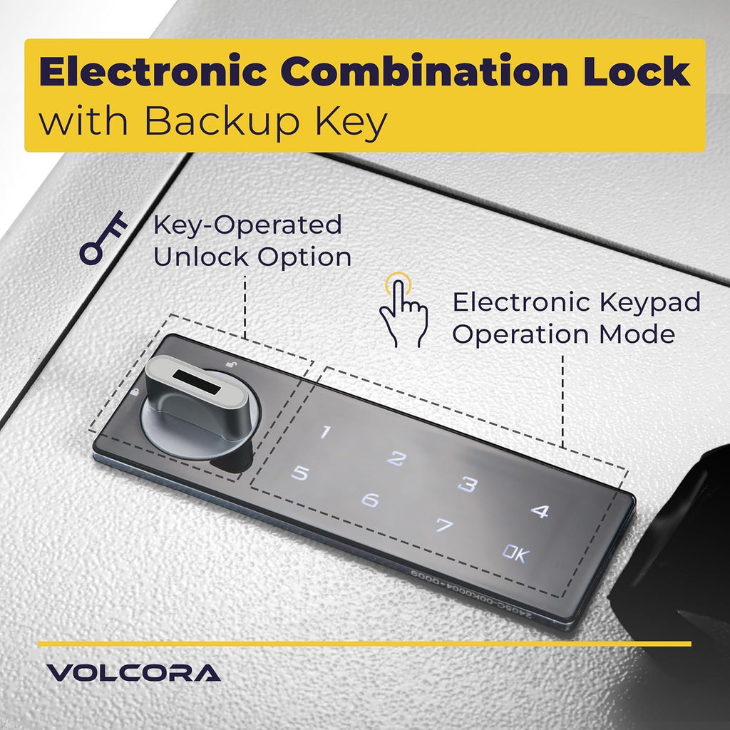 Volcora Key Drop Box with Lock, Drop Slot Depository Safe Box Digital Keypad, Outdoor Waterproof Money Drop Safe for Business, Cash Drop Box, Wall Mount Mailbox, Electronic Programmable Lock, White